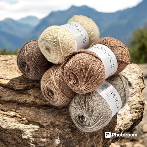 Alpaca Yarn Blend Set of 2 skeins, 2-ply Super Soft Yarn for Hand Knitting and Crocheting (2 Skein with ABT. 200 gr / 7,55 Oz) (Gray) - color: light gray