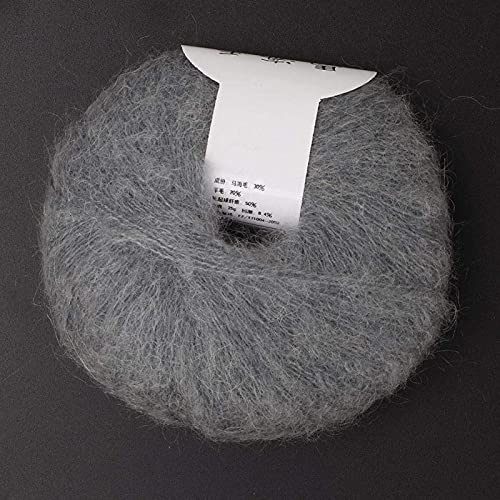 Mohair Knit Soft Angora Long Wool Yarn Hot with a Crochet Popular for DIY Weave(Light Grey)