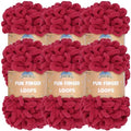 JubileeYarn Fun Finger Loops Yarn - Jumbo Polyester - 100g/Skein - Sangre - 6 Skeins - color: 042 Sangre