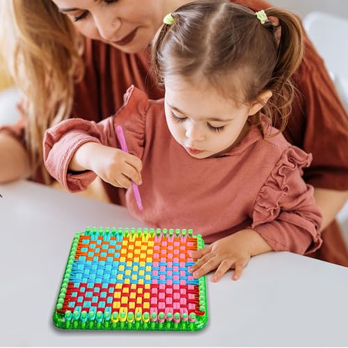 REENLIV Upgraded Weaving Loom Kit Toys for Kids & Adults, DIY Arts & Crafts | Easy Potholder Loom Knitting Activity for Beginners, Ideal Gifts for Girls Ages 5 6 7 8-12 13 Years Old, 252 Craft Loops - color: Big Green