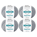 Estako Happy Cotton 60% Cotton 40% Acrylic Yarn, Sport 2, Grey, 4-Pack | soft, fine, 200 g, 720 yds, baby clothes, amigurumi, 2-3 mm hook, summer tops, hats, blankets - color: 4120 - Grey, size: 4 Skeins