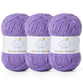 Fluffy Chenille Yarn for Crocheting，Baby Yarn for Crocheting Soft，3 Pack of 100g/3.5oz Velvet Amigurumi Yarn ，Fingering Weight Yarns for Crocheting Baby Blankets、DIY Craft.(3 Purple) - color: 3 Purple