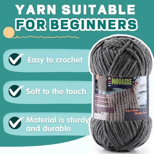 Baby Blanket Yarn for Crocheting - Soft Velvet Fluffy Chenille Yarn for Knitting Amigurumi Making Scarves, Doll - 100g/3.5oz 131 Yards Thick Plush Yarns (3, Aqua Green) - color: Aqua Green