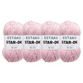 Estako Star-DK Soft Yarn for Crocheting, DK Weight 3, 4-Pack, Powder | 75% acrylic 25% wool, 4 skeins, 400 g, 1224 yds, amigurumi, granny squares, socks, beanies, mittens, plush toys - color: 30699 - Powder, size: Pack of Four