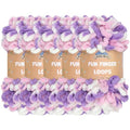 JubileeYarn Fun Finger Loops Yarn - 100g/Skein Jumbo Polyester Team Spirit - Purple Pink White - 5 Skeins - color: 009 Purple Pink White