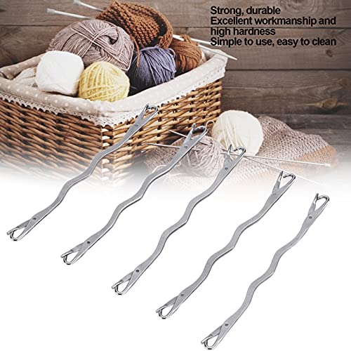 Kooingtech 5PCS Double Ended Latch Hook Tool Knitting Hook Stainless Steel | Knitting Machine Needles for Hosiery Repair or Parts Replacement