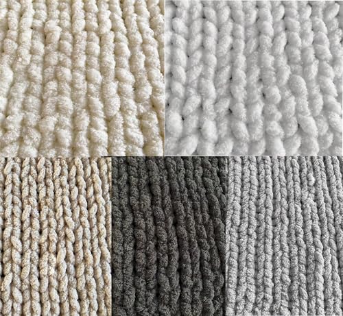 Chunky Yarn for Arm Knitting Blanket Navy Chunky Chenille Yarn Navy - color: Navy, size: 1.1LB