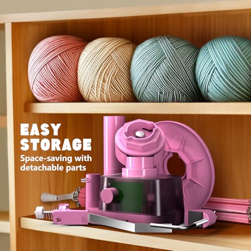 Yarn Winder and Swift, Electric Yarn Ball Winder & Swift Combo for Crocheting, Efficiently Cake with Strong Tension Adjustable Speed Up to 13 oz, Yarn Spinner Wool for Knitting Enthusiast (Pink) - color: Pink Swift Set