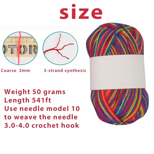 Threads for Knitting Yarn Crochet Yarn Rainbow for Crocheting Knitting Projects(Flower Sea Red) - color: Flower Sea Red
