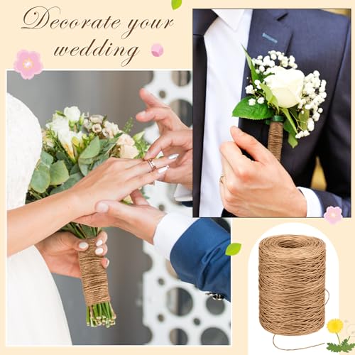 Syhood 1345 Feet Floral Vine Bind Wire Rustic Craft Wire, Light Coffee | For DIY Craft Wrapping, Flower Bouquets Garland Arrangements, , Christmas Wreath Making - color: Light Coffee, size: 1345 Feet