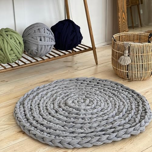 Bobilon Giant Chunky Cotton Yarn 3.3 lbs, Arm Knitting - Ice-Cream | 100% cotton giant yarn for arm knitting; great for chunky blankets, pet beds, rugs and baskets; new fabric, not recycled - color: Ice-Cream