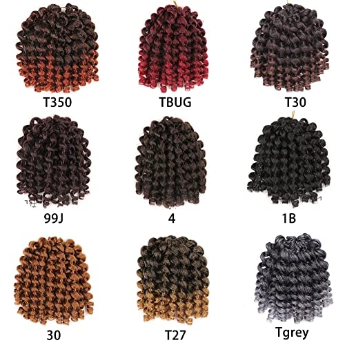 5 Packs Wand Curl Hair 8inch Jamaican Bounce Synthetic Crochet Twist Braids Hair Extension 20strands/pack Xtrend Hair (27613#, 5packs/Lot) - color: 27613#, size: 8 Inch (Pack of 5)
