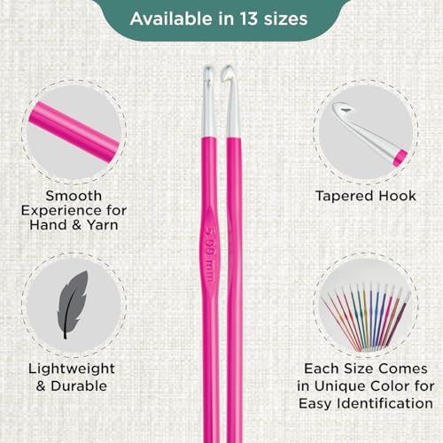 KnitPro Zing Single-Ended Crochet Hook | US Size H (5mm) - size: US Size H (5mm)