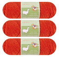 Baby Alpaca Luxury Yarn Worsted Weight 3 skeins (100g/3.5oz/Each) Fashion Collection Art Crafts Crochet and Knitting by Sunny Cat (05 Watermelon) - color: 05 Watermelon