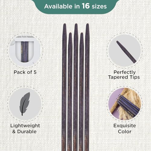 KnitPro J’Adore Cubics Double Pointed Needles 6" (15cm) | US Size 1.5 (2.5mm) - size: US 1.5 (2.5mm)