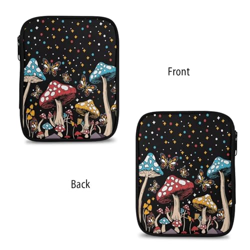 Cartoon Mushroom Crochet Storage Organizer with Web Pockets Butterfly Knitting Needle Storage Vacation Portable Crochet Hook Case for Holiday Decor - color: Cartoon Mushroom Butterfly