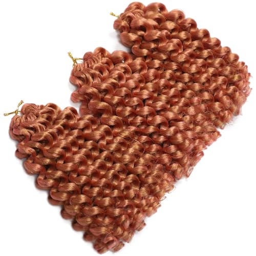 Rose Golden Deep Pink Crochet Hair 60 Strands 2X Ringlet Wand Curl Jamaican Bounce 8 inch Synthetic Pre Looed Crochet Hair Extensions Crochet Braiding Hair 20 Roots (8Inch (Pack of 3), Pink) - color: Pink, size: 8 Inch (Pack of 3)
