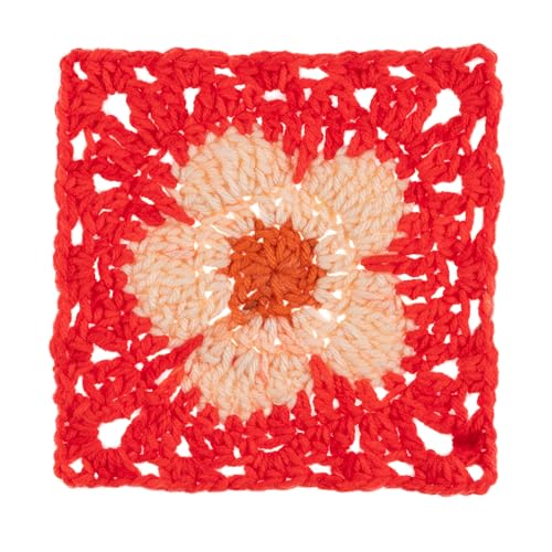 Red Heart All in One Flower Power Crochet Yarn, Red Hot Phlox, 3-Pack | #4 Medium Worsted Weight 100% Acrylic Striping Yarn for Crochet and Knitting, Up to 12 Flower Motifs, 440 yards, 250g/8.8oz - color: Red Hot Phlox