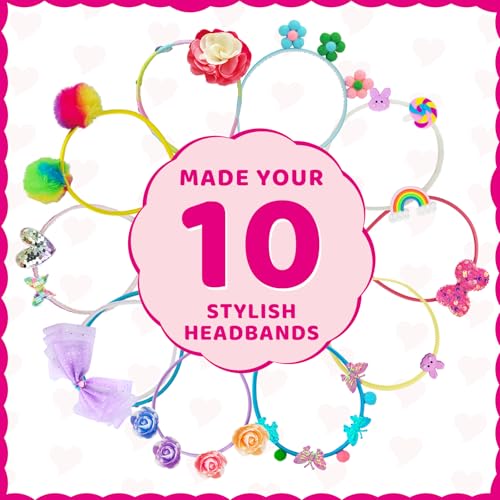 Ambesi DIY Headband Making Kit for Girls Ages 5-12 - Arts & Crafts Gift Set | Arts and Crafts kit for Kids 4-6, Hair Accessories, Make Your Own Hair Accessories, Birthday Gifts