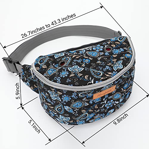 Yarn Crossbody Waist bag Small Yarn Storage Organizer for Yarn Skeins-Organizer for Crochet Hooks and Accessories - color: Paisley