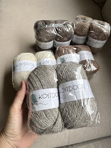 Alpaca Yarn Blend Set of 2 skeins, 2-ply Super Soft Yarn for Hand Knitting and Crocheting (2 Skein with ABT. 200 gr / 7,55 Oz) (Gray) - color: light gray