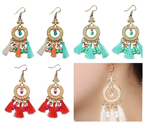 MSCFTFB 100 Pieces Mini Tassels with Jump Rings Mala Tassel Kit for Earring Necklace Jewelry Making Garland Keychain Charms Crafts Decorations (Sky Blue) - color: Skyblue