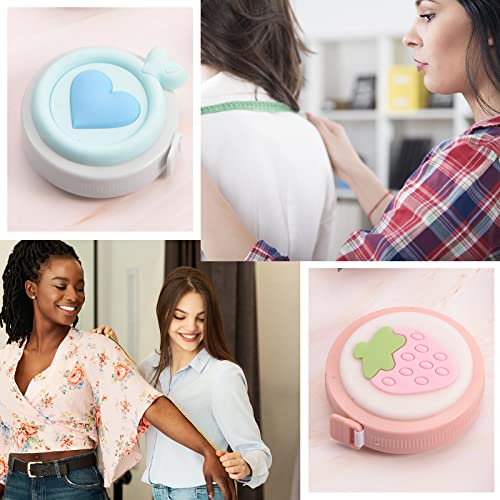 HARFINGTON 2pcs Soft Tape Measure 60-Inch 1.5 Meter Retractable Mini Cartoon Measuring Tape Cute Tape Ruler for Sewing Craft Cloth Body Measurements, Purple Flower - color: Purple Flower