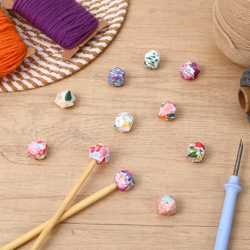 Gjinxi 18 Pcs Knitting Needle Stoppers, Hexagon Knitting Stitch Holders | Needle Caps, Silicone Point Protectors, for Knitting Accessories, and Gadgets