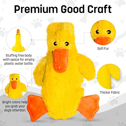 FGA MARKETPLACE Duck-Squirrel Flat NO Stuffing NO Squeak Plush Dog Toy, Funny Style Will Entertain Your Pet for Hours, Recommended for Small and Medium Dog 21 INCH Long - color: DUCK CHIPMUNK