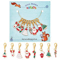 NBEADS 8 Pcs Christmas Theme Stitch Markers, 8 Styles Christmas Tree/Christmas Reindeer Alloy Enamel Crochet Stitch Marker Charms Locking Stitch Marker for Knitting Weaving Sewing Handmade Jewelry - color: Christmas Theme
