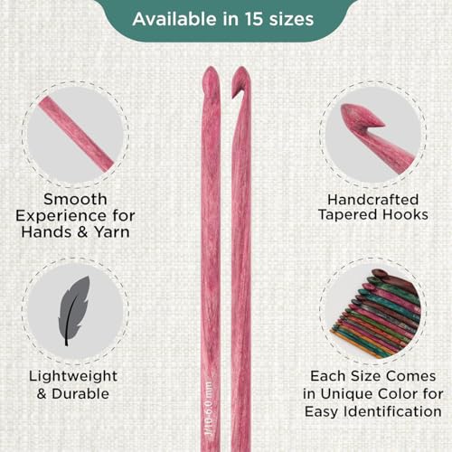 KnitPro Dreamz Afghan/Tunisian Crochet Hook | US Size J (6mm) - size: J (6.00 mm)