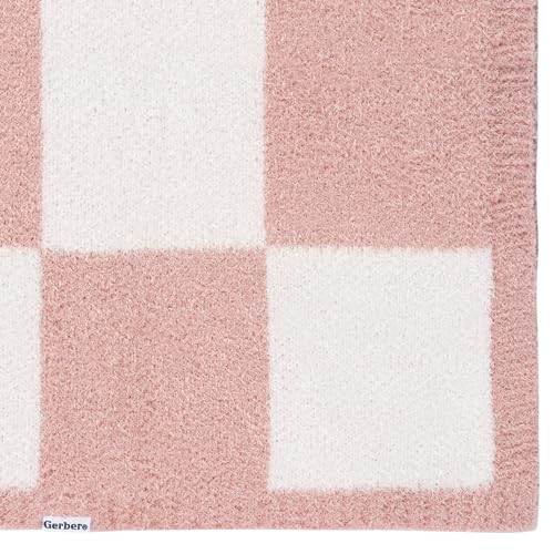 Gerber Unisex Baby Cozy Soft Silky Mink Checkerboard Grid Blanket, Pink Check, One Size - color: Pink Check