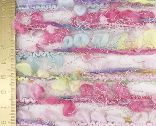 Artisanal Yarn Collection Multifiber Fancy Yarn for Knitting Crocheting Crafts DIY, Set of 3 Rolls (Pink & Baby Blue Bubbles) - color: Pink & Baby Blue Bubbles