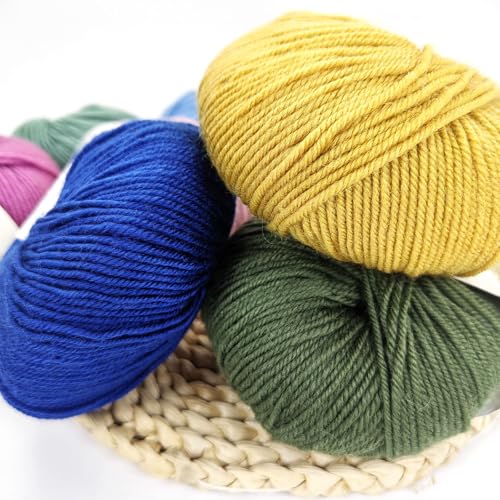 Premium 4-ply Australian Merino Ultra-fine 100% Wool Yarn, 4pcs=200g/7oz,Soft, Itch-Free, Warm and Comfortable for Knitting and Crocheting,Perfect for Sweater, Scarf, Shawl, etc (8#Military Green) - color: 8#Military Green