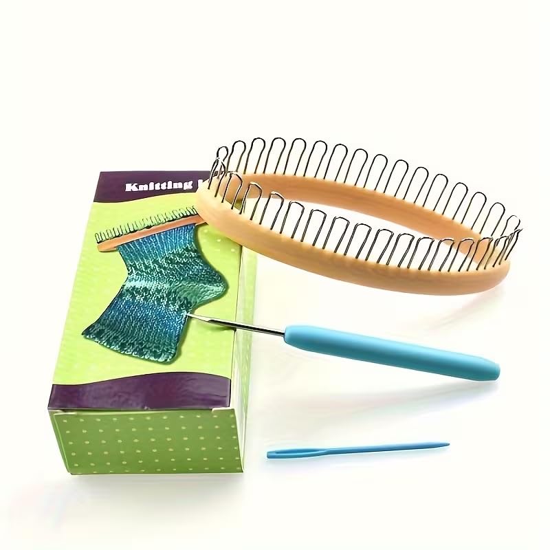 Sock Knitting Machine Kit Mini Circular Knitting Tool with Crochet Hook and Yarn Needle to Make Socks, Hats, Scarves, Crafts, A1