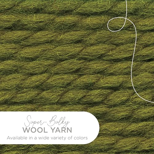 (1 Skein) Lion Brand Yarn Wool-Ease Thick & Quick Bulky Yarn, Cilantro | Super Bulky Wool Acrylic Blend Fiber for Soft Hats, Sweaters, Chunky Blankets, Yarn for Crochet, Knitting, Crafts, Weaving - color: Cilantro, size: 1 Pack