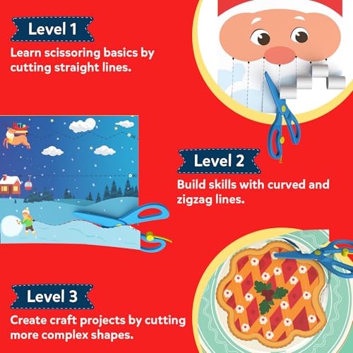 Skillmatics Snip Snip Christmas, Gift for Kids, Scissor Skills, Felt Craft | Preschool Activity Book, Safety Scissors, Fine Motor Skills, Learning Toy, Stocking Stuffers, Toddlers, Ages 3, 4, 5, 6 - style: 6. Holiday Magic