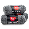RED HEART Super Saver 3-Pack yarn, GREY HEATHER 3 Pack - color: Grey Heather