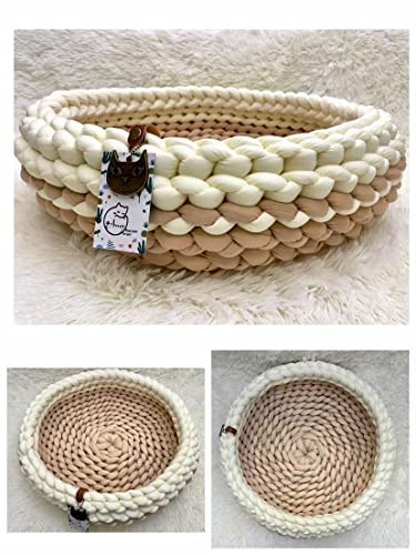 Chunky Cotton Yarn for Arm Knitting Crochet Super Saver Jumbo Giant Bulky Premier Yarn for Making Pets House Blanket - color: khaki