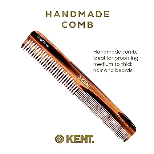 Kent 6T Fine Tooth and Wide Tooth Hair Comb, Handmade Styling Comb for Hair Care, Barber Combs, Beard Combs For Men, Styling Grooming for Men, Women and Kids - color: Tortoiseshell, size: 3 Pack
