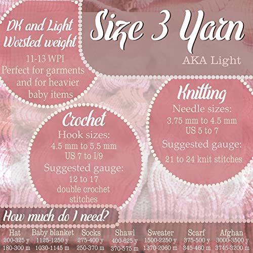 JubileeYarn Snow Blossom Yarn - DK Superwash Wool - Sakura - 4 Skeins - color: 17 Sakura, size: 4 Skeins