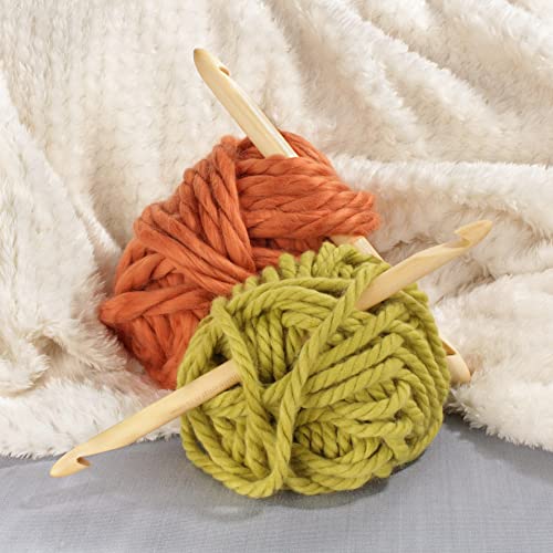 JubileeYarn Jumbo Double Ended Bamboo Tunisian Crochet Hook - US P (15mm) - size: US P (15mm)