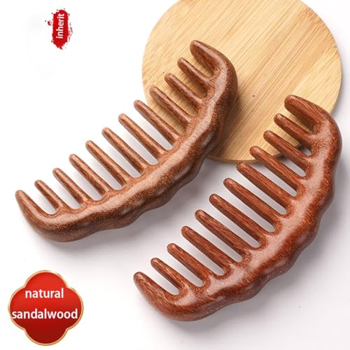 Wooden Hair Comb Set, birthing comb,Wide tooth massage combs, Brown, 2 Pack (One SizeA2) - size: One SizeA2