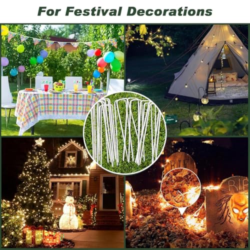 Petgrow 6 Inch Garden Stakes Galvanized Landscape Staples,U-Type Staples | Rust Proof Sod Pins Stakes for Artificial Grass Securing Fences Weed Barrier,Outdoor Wires Cords Tents Tarps,100 - size: 100 PACK