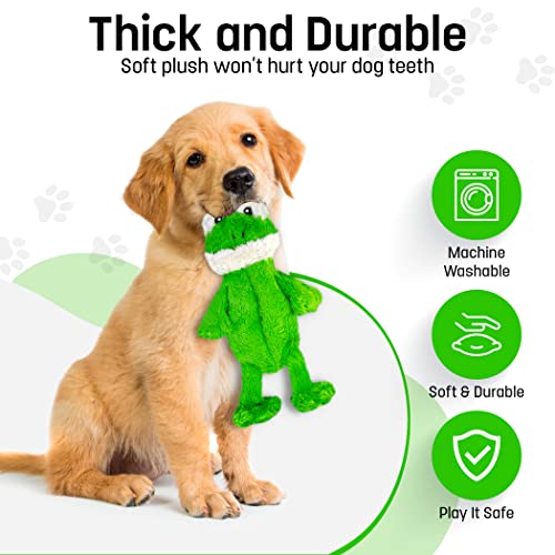 FGA MARKETPLACE Frog-Pink Rabbit Flat NO Stuffing NO Squeak Plush Dog Toy, Funny Style Will Entertain Your Pet for Hours, Recommended for Small and Medium Dog 21 INCH Long - color: FROG-PINK RABBIT