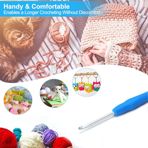 Vodiye 10PCS Crochet Hooks, Professional Extra Long 4.0mm, Ergonomic Handle, Crochet Needle for Beginners and Experienced Lovers - size: 10pcs - 4mm
