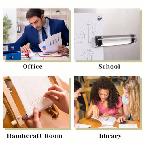 1 Pcs Magnifying Ruler with Guiding Line and Magnet,6",Gray Line - color: Gray, Black