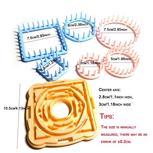 Knewmart Weaving Loom Kit, 8pcs Flower Maker Wool Knitting Ball Maker Weaving Tools Knitting Craft Weaver Loom - with Needle (Flower Maker + Pom Maker + Yarn + Scissors) - size: Flower Maker + Pom Maker + Yarn + Scissors