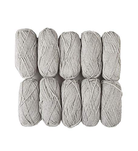 Knit Picks Wool of the Andes Gray 100% Wool Yarn Pack for Knitting | 10 skeins (500g total) of soft worsted weight crocheting yarn in Dove Heather color, good for felting. - color: Dove Heather