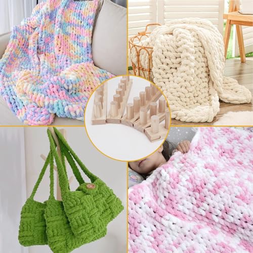 LITURTOO 68'' Chunky Yarn Blanket Loom: Easy Operation for Cozy Handmade Blankets, Ideal for DIY Beginners - size: 68''